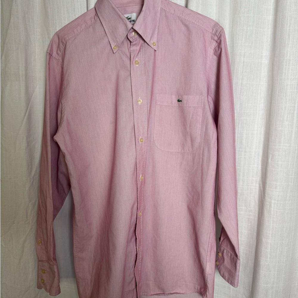 Lacoste Men's Pink Button-Down Shirt